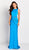 Cameron Blake by Mon Cheri - 119648 Pleated Halter Trumpet Dress In Blue