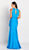 Cameron Blake by Mon Cheri - 119648 Pleated Halter Trumpet Dress In Blue