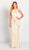 Cameron Blake by Mon Cheri - 119648 Pleated Halter Trumpet Dress In Neutral