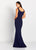 Cameron Blake by Mon Cheri - 119649 Sunburst Beadwork Evening Gown  In Blue