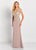 Cameron Blake by Mon Cheri - 119654 Beaded Lace Peplum Evening Dress In Brown