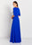 Cameron Blake by Mon Cheri - 119655 Scoop Half Sleeves Evening Gown In Blue
