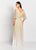 Cameron Blake by Mon Cheri - 119657W Flutter Sleeve Ombre Long Gown In Neutral