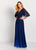Cameron Blake by Mon Cheri - 119657W Flutter Sleeve Ombre Long Gown In Blue
