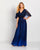 Cameron Blake by Mon Cheri - 119657W Flutter Sleeve Ombre Long Gown In Blue