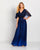 Cameron Blake by Mon Cheri - 119657 Flutter Sleeve Ombre Long Gown In Blue