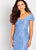 Cameron Blake by Mon Cheri - 119660 Knotted Folded Off-Shoulder Gown In Blue