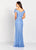 Cameron Blake by Mon Cheri - 119660 Knotted Folded Off-Shoulder Gown In Blue