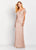 Cameron Blake by Mon Cheri - 119660 Knotted Folded Off-Shoulder Gown In Gray and Brown