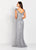 Cameron Blake by Mon Cheri - 119661 Beaded V Neck Fitted Gown In Gray