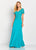 Cameron Blake by Mon Cheri - 119663 Ribbon Applique Chiffon Long Dress In Green