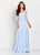 Cameron Blake by Mon Cheri - 119664 Sheer Lace Overlay Chiffon Dress In Blue
