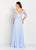 Cameron Blake by Mon Cheri - 119664 Sheer Lace Overlay Chiffon Dress In Blue