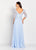 Cameron Blake by Mon Cheri - 119664W Sheer Lace Overlay Chiffon Dress In Blue
