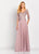 Cameron Blake by Mon Cheri - 119664 Sheer Lace Overlay Chiffon Dress In Brown