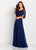 Cameron Blake by Mon Cheri - 119664 Sheer Lace Overlay Chiffon Dress In Blue