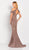 Cameron Blake by Mon Cheri - 119668 Beaded Draped Evening Dress In Neutral