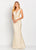Cameron Blake by Mon Cheri - 119669 Plunging Metallic Brocade Gown In Yellow