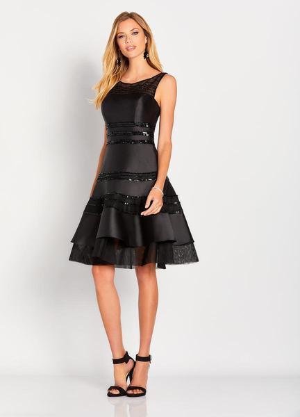 Social Occasions by Mon Cheri - 119822B Bedazzled Tulle A-line Dress In Black