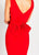 Social Occasions by Mon Cheri - 119823 Embellished Knee Length Dress In Red