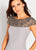 Mon Cheri - Beaded Illusion Bateau Knee Length Dress 119824  In Gray