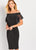 Social Occasions by Mon Cheri - 119825 Off-Shoulder Flutter Dress In Black