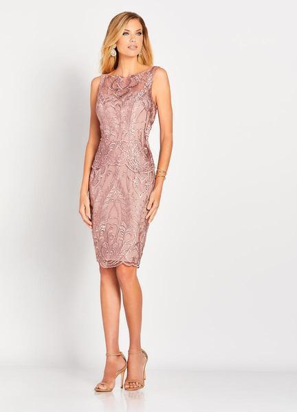 Mon Cheri - Social Occasions by Mon Cheri - Embroidered Bateau Cocktail Dress 119829 In Pink