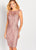 Social Occasions by Mon Cheri - 119829 Embroidered Bateau Sheath Dress In Pink