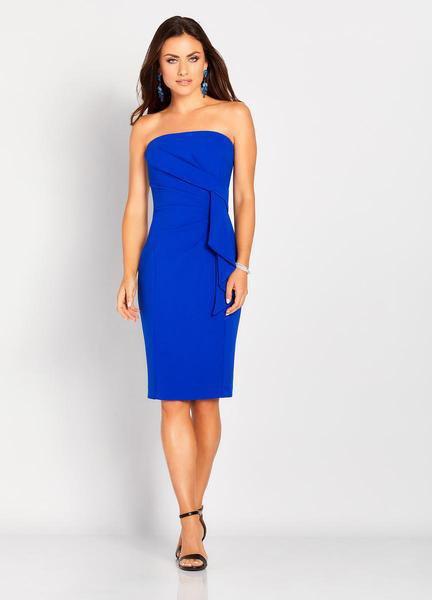 Social Occasions by Mon Cheri - 119830 Pleated Fitted Dress In Blue