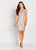 Social Occasions by Mon Cheri - 119832 Embroidered Bateau Sheath Dress In Silver and Multi-Color