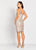 Social Occasions by Mon Cheri - 119832 Embroidered Bateau Sheath Dress In Silver and Multi-Color