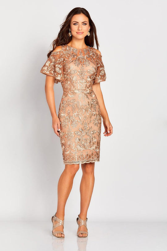 Mon Cheri - Embroidered Jewel Dress 119835 In Brown