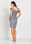 Social Occasions by Mon Cheri - 119837 Cowl Gathered Cocktail Dress In Gray