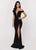 Ashley Lauren - 1198 Off The Shoulder JerseyEvening  Dress in Black