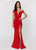 Ashley Lauren - 1198 Off The Shoulder JerseyEvening  Dress in Red