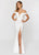 Ashley Lauren - 1198 Off The Shoulder JerseyEvening  Dress in White