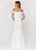 Ashley Lauren - 1198 Off The Shoulder JerseyEvening  Dress in White