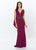 Montage, Ivonne D by Mon Cheri - 119935 Plunging V-Neck Cape Dress In Purple