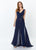 Montage, Ivonne D by Mon Cheri - 119936 Shirr-Front Overskirt Jumpsuit In Blue