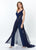 Montage, Ivonne D by Mon Cheri - 119936 Shirr-Front Overskirt Jumpsuit In Blue