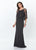 Montage, Ivonne D by Mon Cheri - 119937 Draped Lace Sleeves Gown In Black