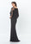 Montage, Ivonne D by Mon Cheri - 119937 Draped Lace Sleeves Gown In Black