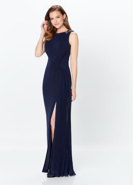 Montage, Ivonne D by Mon Cheri - 119938 Fitted Pleated Evening Dress In Blue