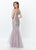 Montage, Ivonne D by Mon Cheri - 119942 Embroidered Trumpet Dress In Gray and Purple