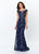 Montage, Ivonne D by Mon Cheri - 119947W Sequined Illusion Scoop Gown In Blue