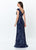 Montage, Ivonne D by Mon Cheri - 119947W Sequined Illusion Scoop Gown In Blue