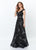 Montage, Ivonne D by Mon Cheri - 119957 Embroidered Lace A-line Dress In Black and Gray