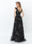 Montage, Ivonne D by Mon Cheri - 119957 Embroidered Lace A-line Dress In Black and Gray