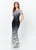 Montage, Ivonne D by Mon Cheri - 119958 Ombre Lace Trumpet Dress In Black and Gray