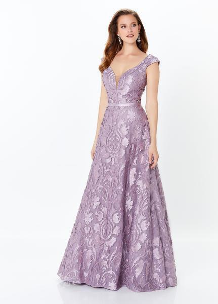 Montage, Ivonne D by Mon Cheri - 119961 Embroidered A-Line Dress In Purple